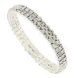 Tamika 2 Row Diamante Bracelet - Silver