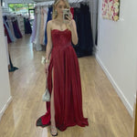Daphne Sparkle Satin Gown - Red