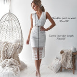 Scarlet Lace Midi Dress - White