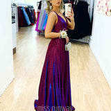 Ava Glitter Gown Wine