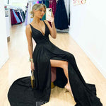 Ava Glitter Gown Black
