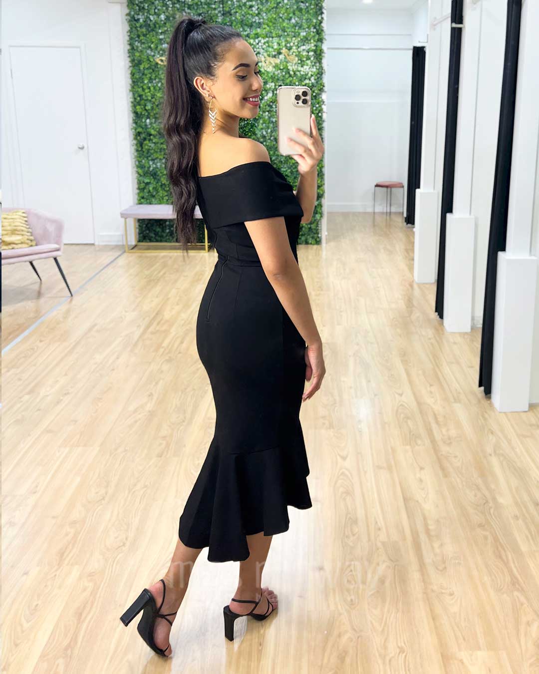 Brienne Midi Dress - Black