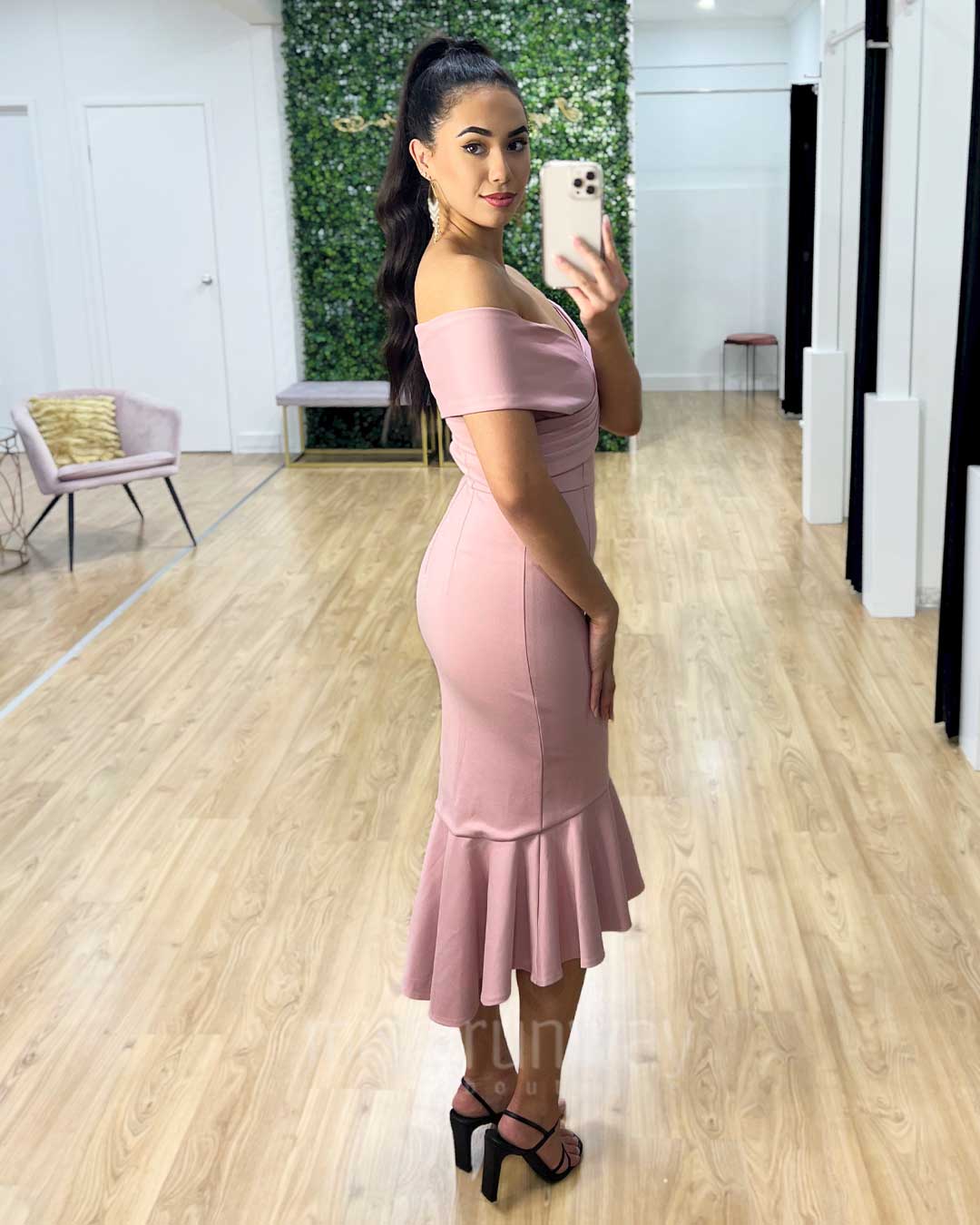 Brienne Midi Dress - Dusty Pink