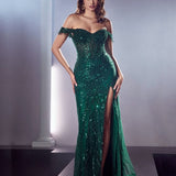 Tatiana Corset Sequin Gown - Emerald