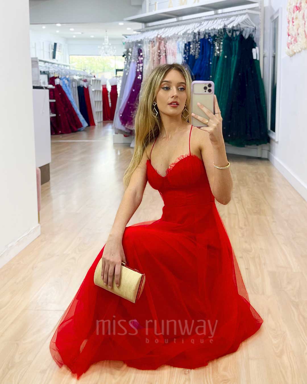 Carrie Midi Dress - Red