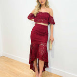 Celine Lace Set - Wine