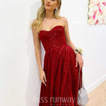 Daphne Sparkle Satin Gown - Red