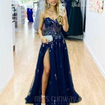 Delhi Beaded Gown - Navy