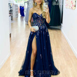 Delhi Beaded Gown - Navy