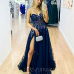 Delhi Beaded Gown - Navy