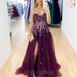 Delhi Beaded Gown - Plum