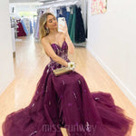 Delhi Beaded Gown - Plum