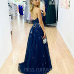Delhi Beaded Gown - Navy