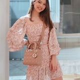 Elena Floral Dress - Baby Pink