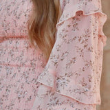 Elena Floral Dress - Baby Pink