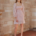 Elena Floral Dress - Baby Pink