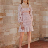 Elena Floral Dress - Baby Pink