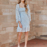 Elena Floral Dress - Baby Blue