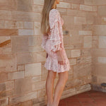 Elena Floral Dress - Baby Pink