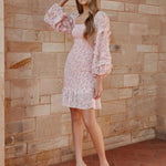 Elena Floral Dress - Baby Pink