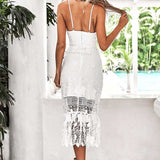 Estelle Lace Midi Dress - White - Miss Runway Boutique