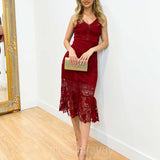 Estelle Lace Midi Dress - Wine