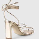Killer Strappy Heels - Champagne Metallic