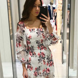 Gail Floral Dress - White Print