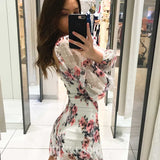 Gail Floral Dress - White Print