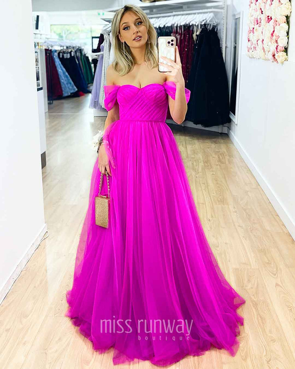 Genevieve Tulle Gown Magenta