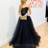 Hadley Tulle Glitter Gown - Black