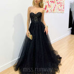 Hadley Tulle Glitter Gown - Black