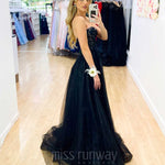 Hadley Tulle Glitter Gown - Black