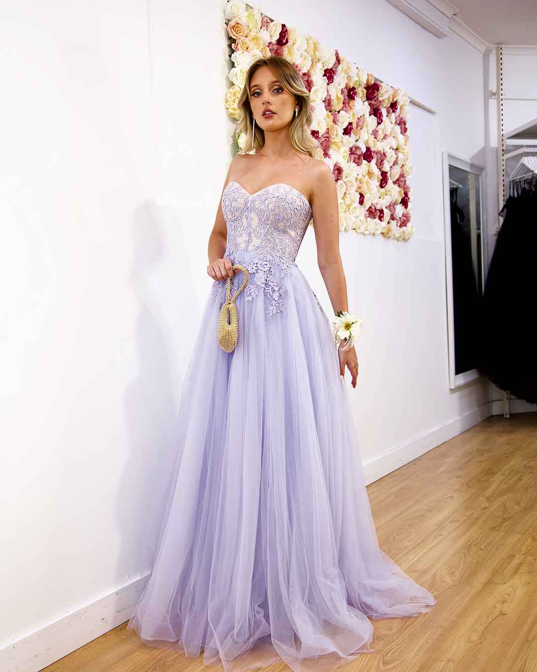 Hadley Tulle Glitter Gown - Lilac