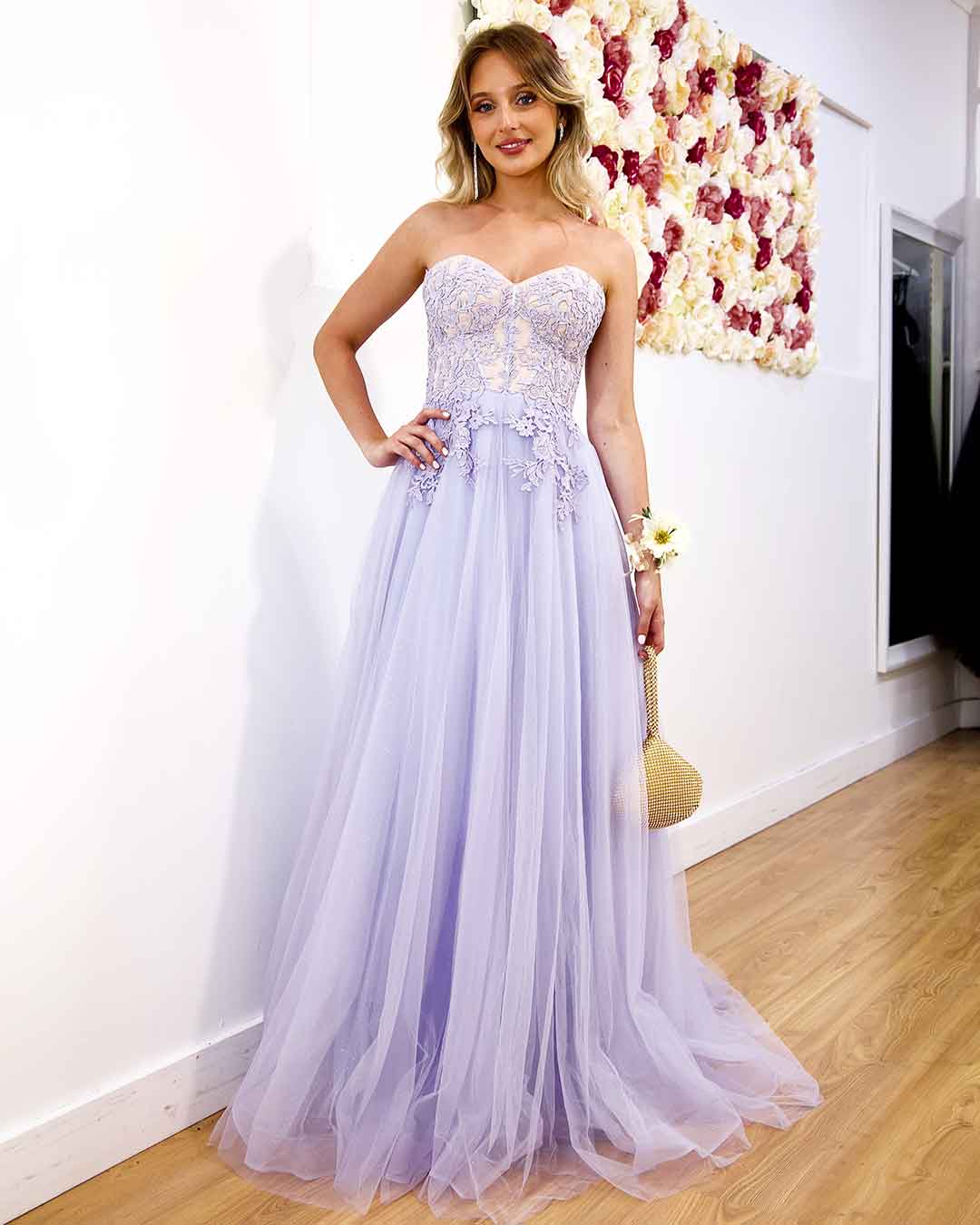 Hadley Tulle Glitter Gown - Lilac