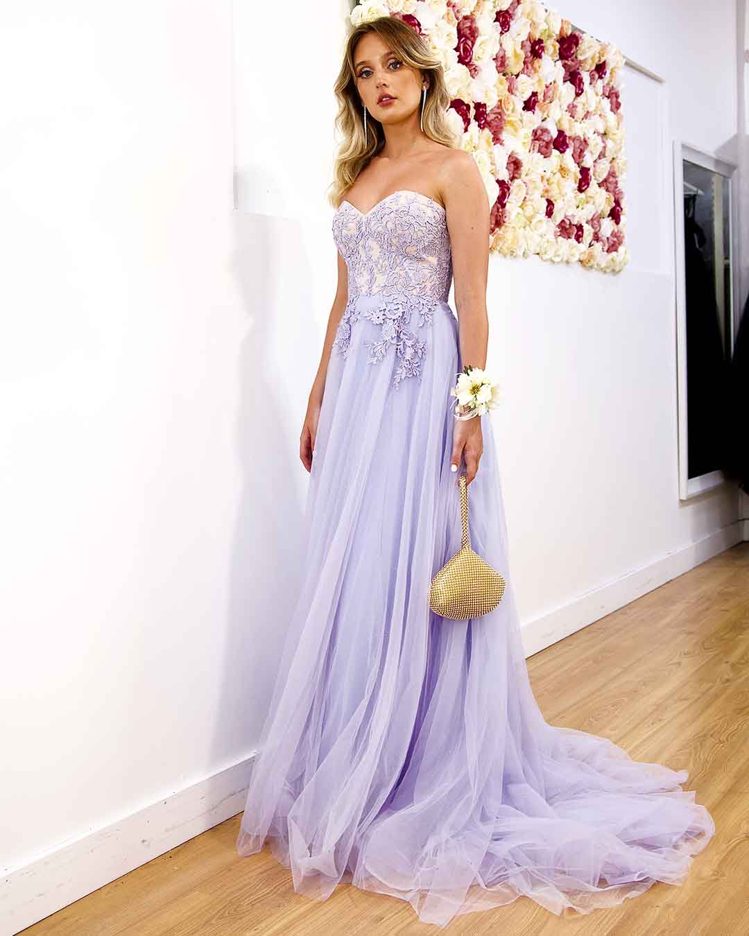 Hadley Tulle Glitter Gown - Lilac