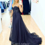 Hadley Tulle Glitter Gown - Navy