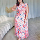 Kaia Chiffon Maxi Dress - Red Print
