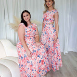 Kaia Chiffon Maxi Dress - Red Print