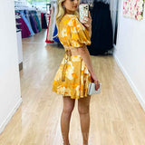 Kate Mini Dress - Yellow Floral