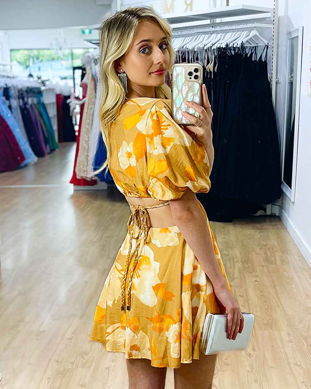 Kate Mini Dress - Yellow Floral