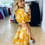 Kate Mini Dress - Yellow Floral