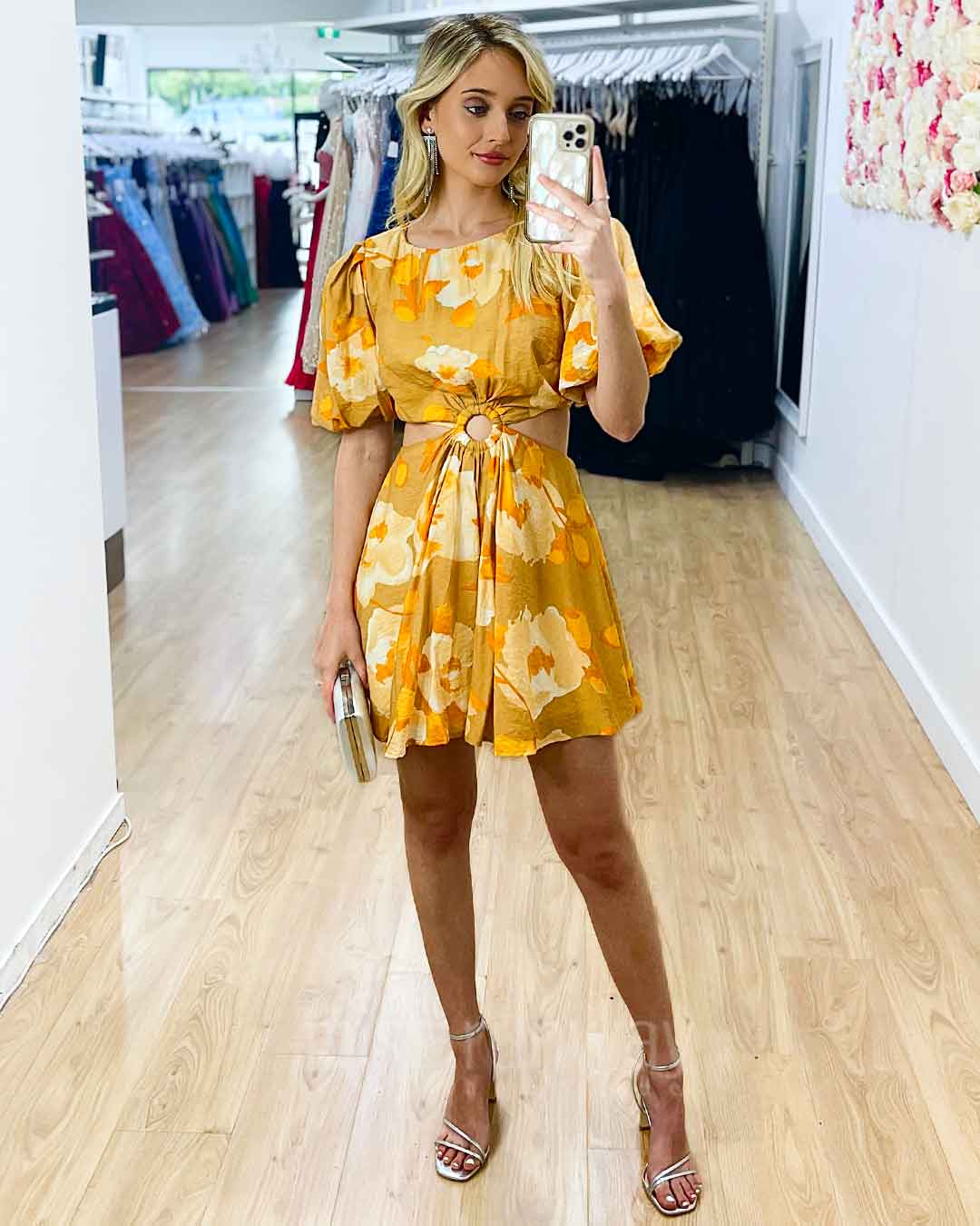 Kate Mini Dress - Yellow Floral