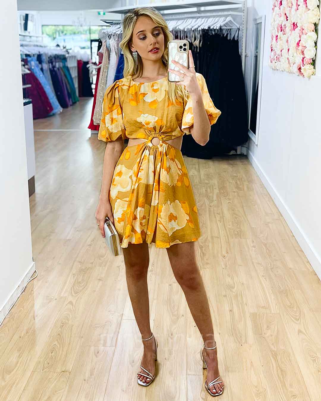 Kate Mini Dress - Yellow Floral