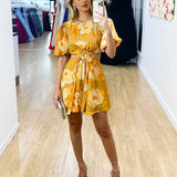 Kate Mini Dress - Yellow Floral