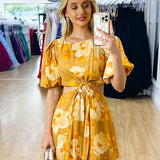 Kate Mini Dress - Yellow Floral
