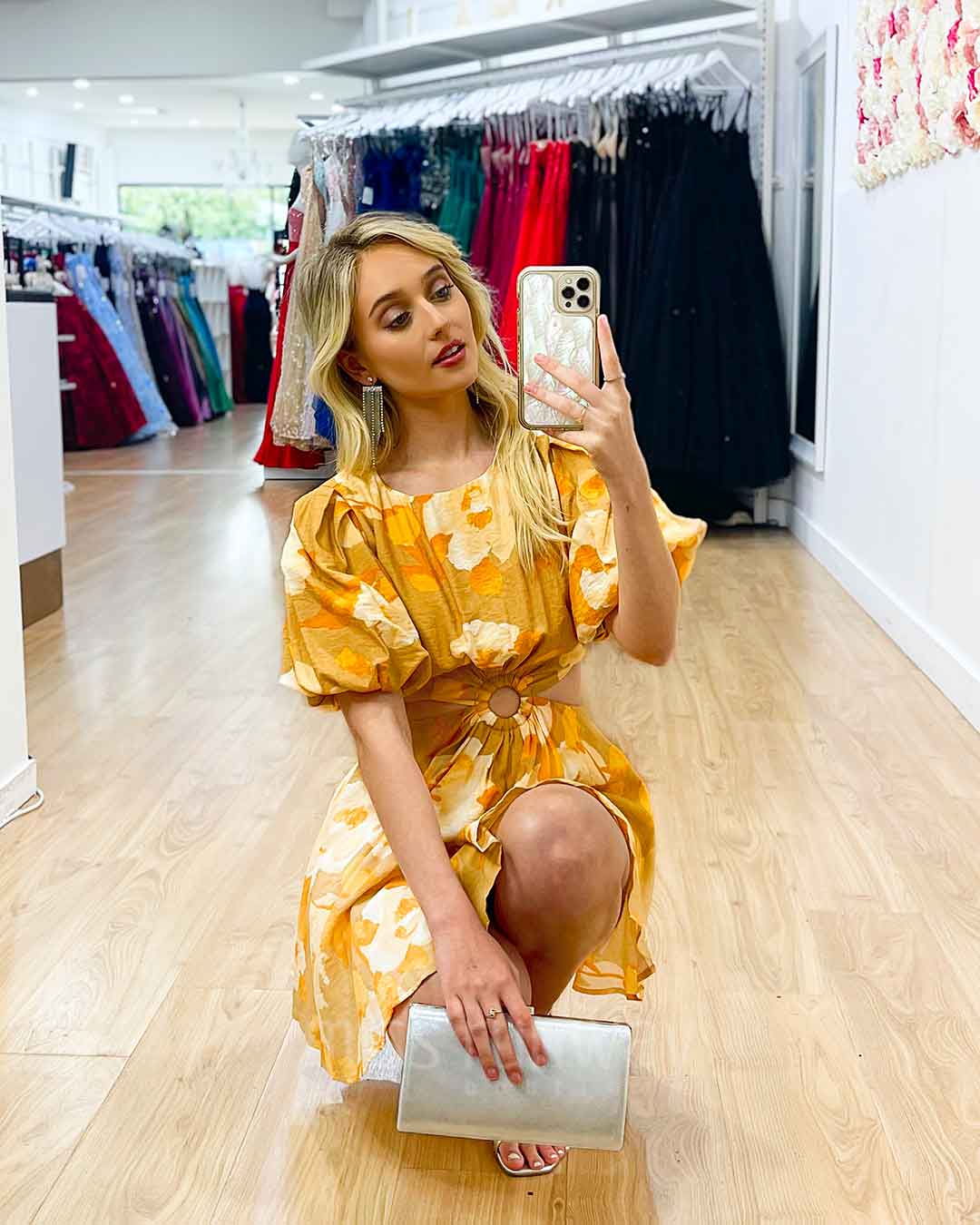 Kate Mini Dress - Yellow Floral