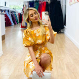 Kate Mini Dress - Yellow Floral
