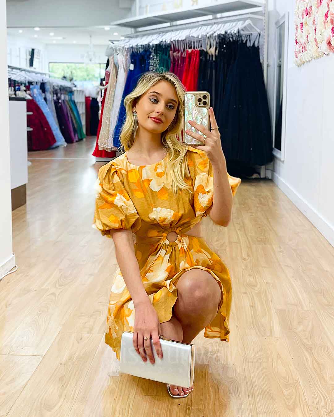 Kate Mini Dress - Yellow Floral