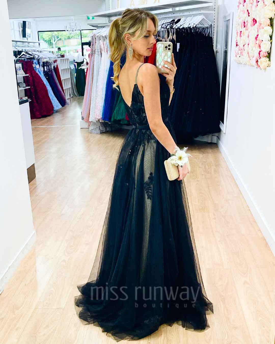 Kiri Tulle Gown - Black